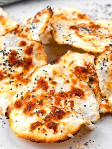 cottage cheese chips served on a plate