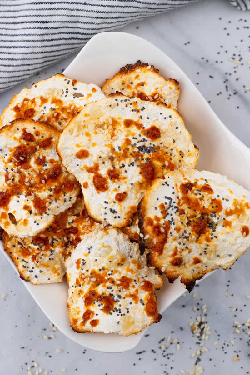 cottage cheese chips in a bowl